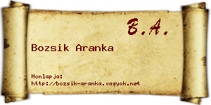Bozsik Aranka névjegykártya