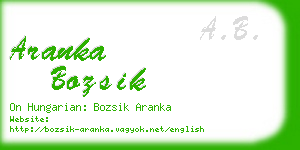 aranka bozsik business card